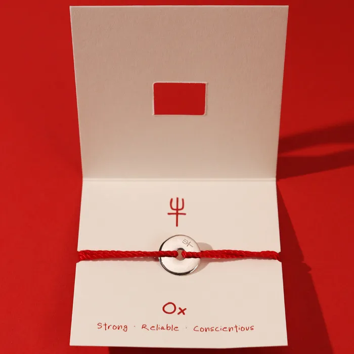 Loulourose Bracelets Lucky Red String Zodiac Coin Bracelet