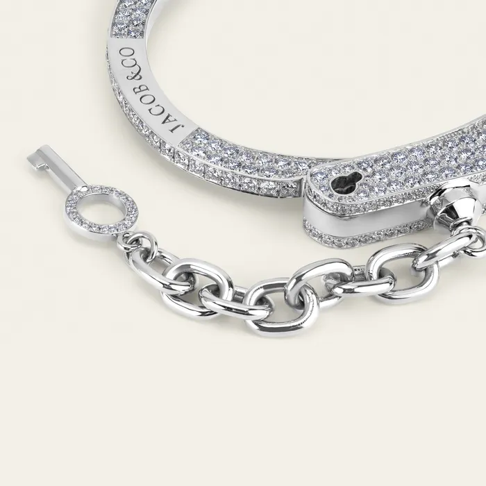 Love Lockdown Bracelet Hand crafted in 18k white gold and set with 539 highquality round brilliant cut diamonds Bracelets