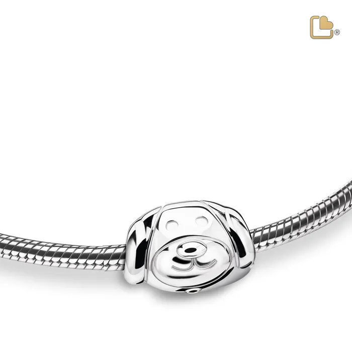 LoveUrns Treasure Bracelets Dog Rhodium Plated Sterling Silver Cremation Bracelet Bead LoveUrns Treasure Bracelets Dog Rhodium Plated Sterling Silver Cremation Bracelet Bead