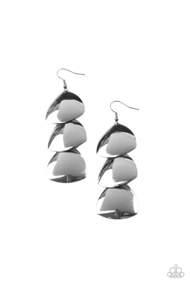 Modishly Metallic Black Paparazzi Earrings All Eyes On U Jewelry Paparazzi Accessories Earrings
