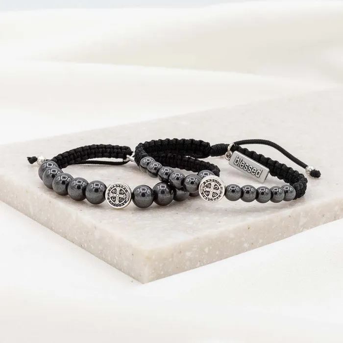 My Saint My Hero Bracelets His and Hers Companion Blessing Bracelet Set