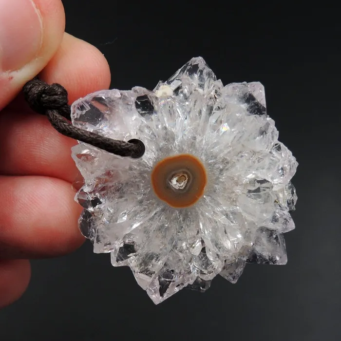 Necklaces Intrinsic Trading Amethyst Stalactite Flower Pendant Drilled Stalactite Slice Freeform Irregular Natural Stone Pendant P1619