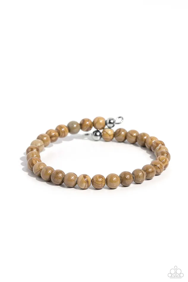 Paparazzi Accessories Bracelets Sinuous Stones Brown Paparazzi Bracelet