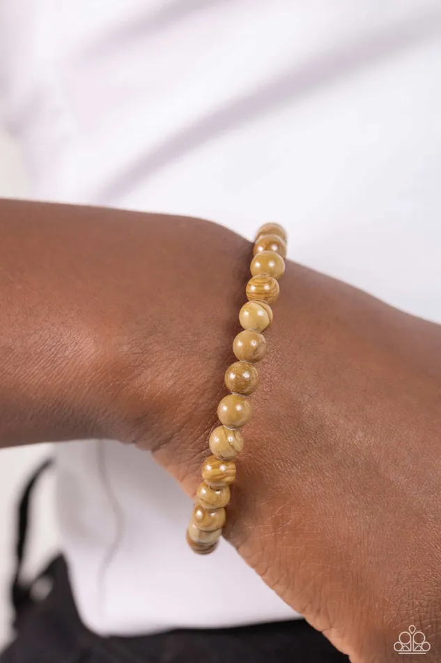 Paparazzi Accessories Bracelets Sinuous Stones Brown Paparazzi Bracelet