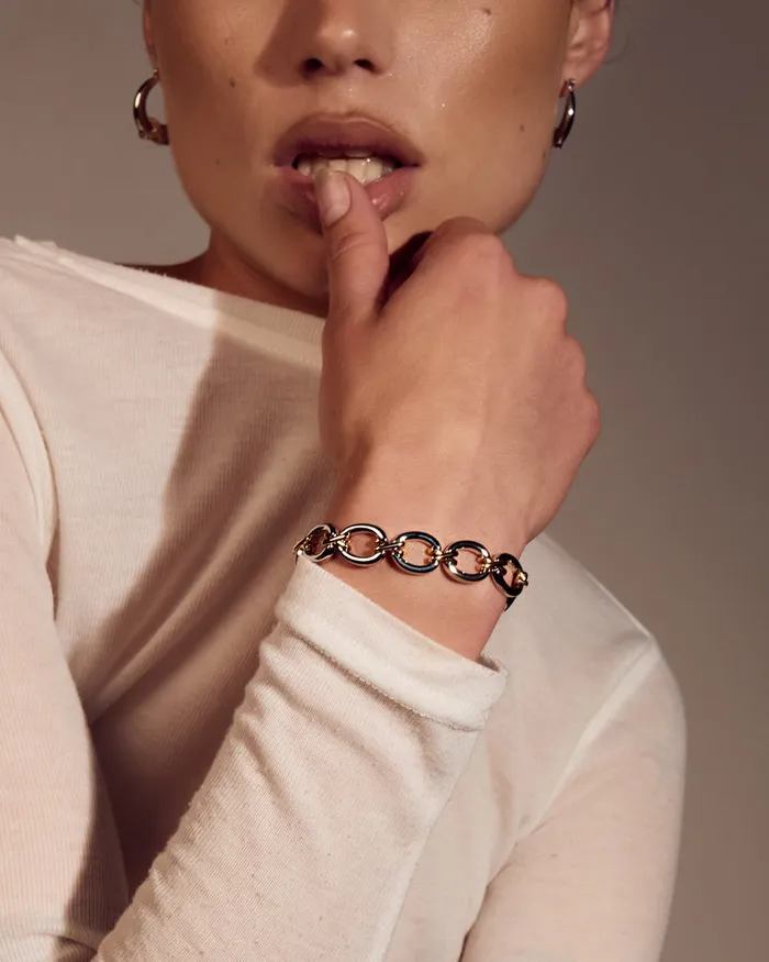 TwoTone Chain Bracelet Luv Aj Bracelets TwoTone Chain Bracelet Luv Aj Bracelets