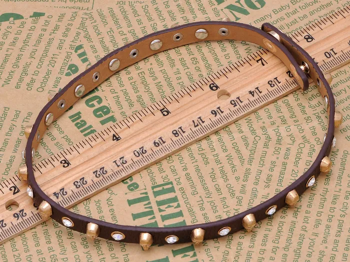 Alilang Bracelets Brown Leather Punk Rock Style Skull Head Bracelet Alilang Bracelets Brown Leather Punk Rock Style Skull Head Bracelet