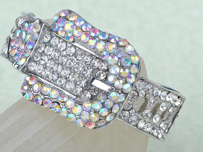 Alilang Bracelets Iridescent Colored Belt Buckle Cuff Bracelet Alilang Bracelets Iridescent Colored Belt Buckle Cuff Bracelet