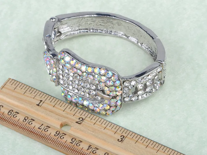Alilang Bracelets Iridescent Colored Belt Buckle Cuff Bracelet Alilang Bracelets Iridescent Colored Belt Buckle Cuff Bracelet