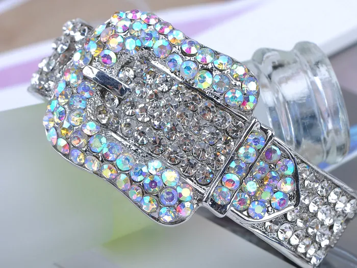 Alilang Bracelets Iridescent Colored Belt Buckle Cuff Bracelet Alilang Bracelets Iridescent Colored Belt Buckle Cuff Bracelet