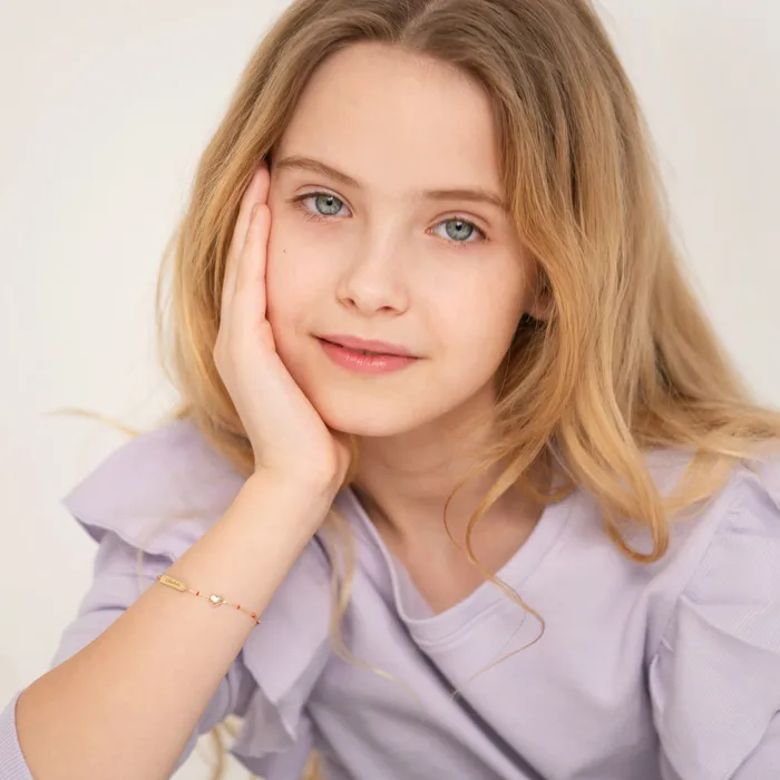 Bracelets Baby ID Bracelets 14k Gold 5 6 Engravable Heart Baby Toddler Kids Bracelet Enamel Satellite Chain