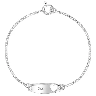 Bracelets Baby ID Bracelets 925 Sterling Silver Tag ID Heart Toddler Bracelet Baby Girl Identification5