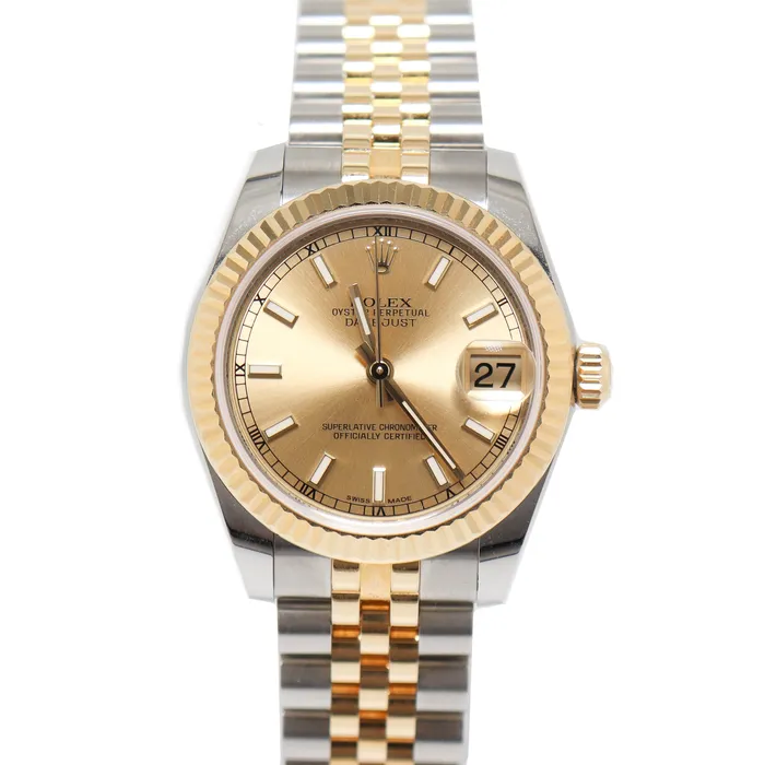 Bracelets Happy Jewelers Rolex Ladies Datejust Yellow Gold Stainless Steel 31mm Champagne Stick Dial Watch Reference 178273 Bracelets Happy Jewelers Rolex Ladies Datejust Yellow Gold Stainless Steel 31mm Champagne Stick Dial Watch Reference 178273