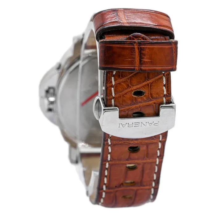 Bracelets Panerai Mens Luminor GMT Stainless Steel 44mm Black Dial Watch Reference PAM0088 Happy Jewelers