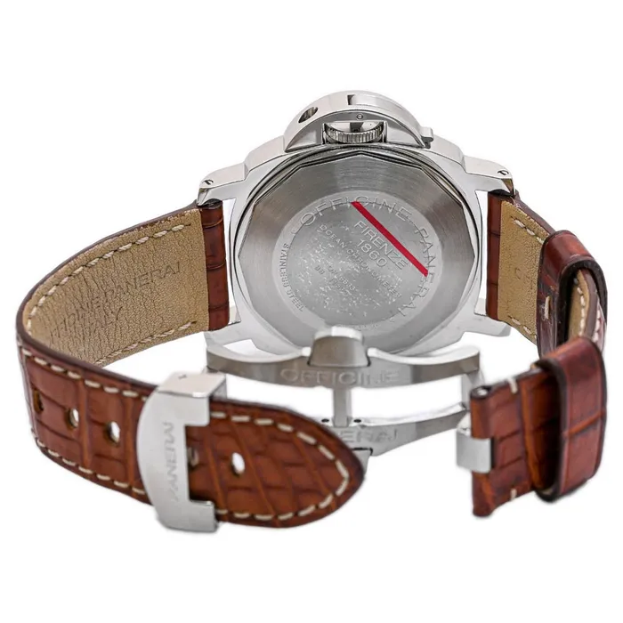Bracelets Panerai Mens Luminor GMT Stainless Steel 44mm Black Dial Watch Reference PAM0088 Happy Jewelers