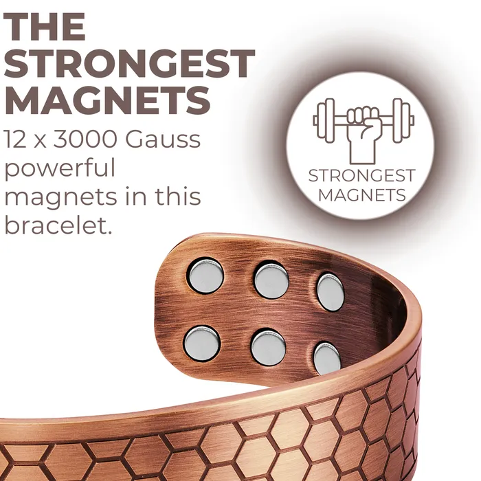 Bracelets Willis Judd Mens Pure Copper Magnetic Bangle Bracelet