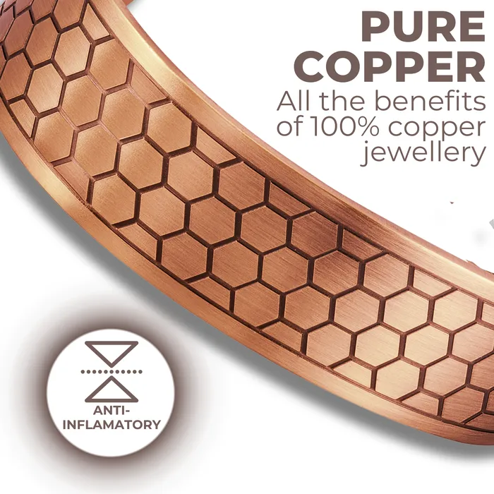 Bracelets Willis Judd Mens Pure Copper Magnetic Bangle Bracelet