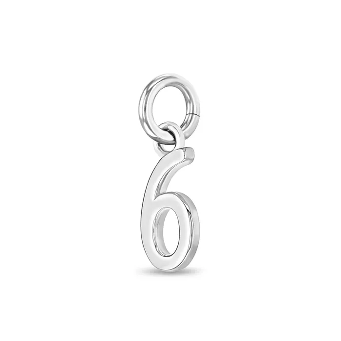 Charms Bracelets Number Charm 6 Kids Childrens Girls for Charm Bracelet Sterling Silver