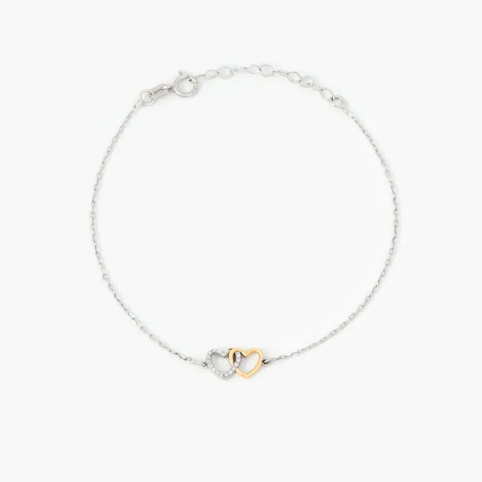 Diamond Interlocking Heart Bracelet Gelin Diamond Bracelets