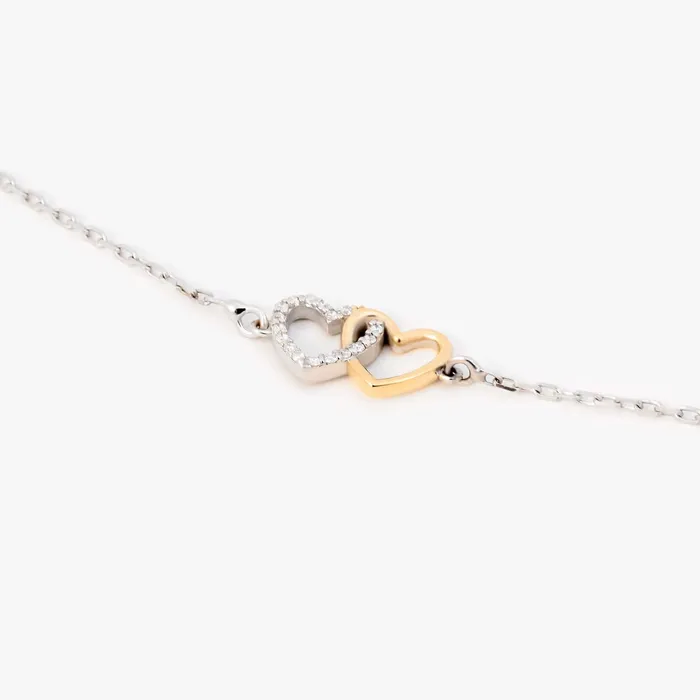 Diamond Interlocking Heart Bracelet Gelin Diamond Bracelets
