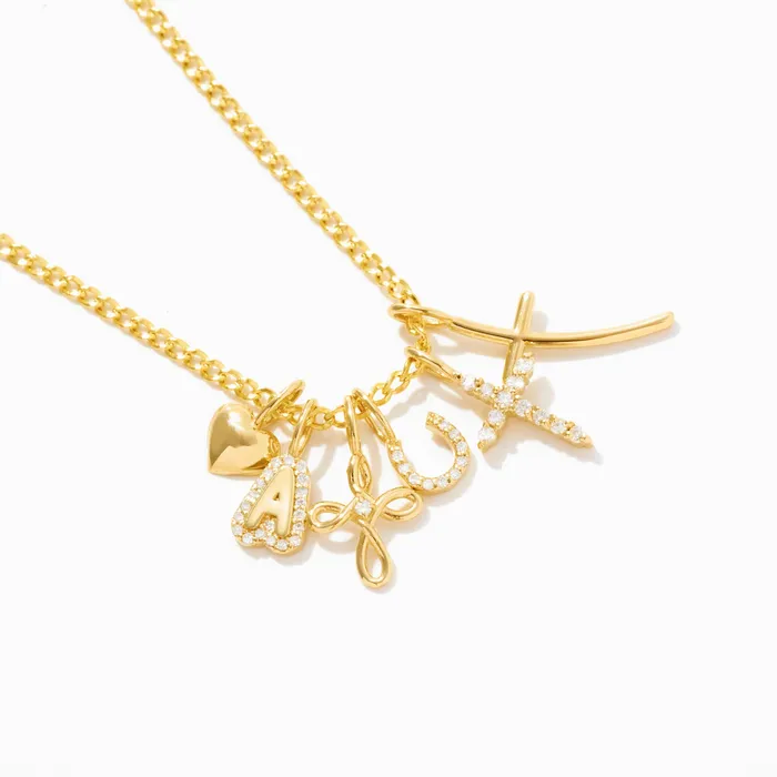 Diamond Letter Charm Gelin Diamond Charm Necklaces