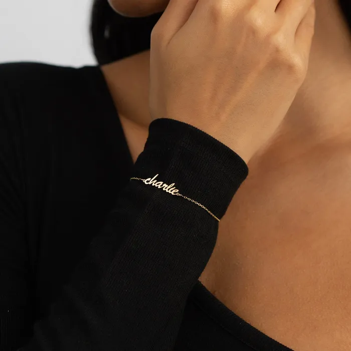 Gelin Diamond Bracelets Cursive Name Bracelet