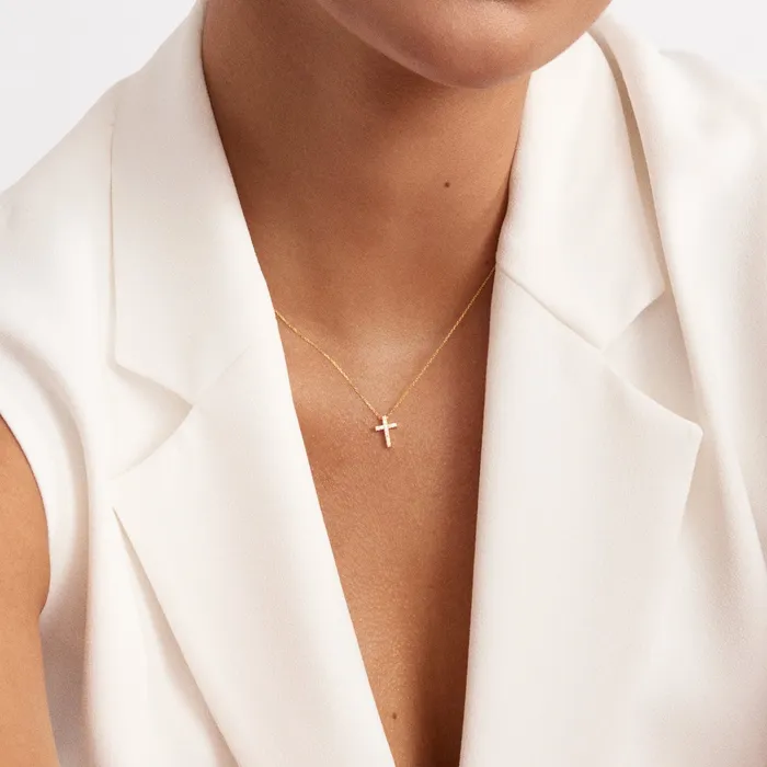 Gelin Diamond Necklaces Diamond Pave Cross Necklace