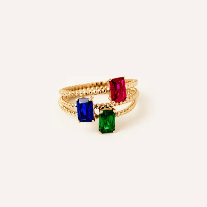 Gelin Diamond Rings Baguette Birthstone Stacking Ring