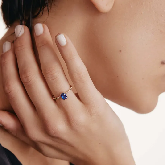 Gelin Diamond Rings Baguette Birthstone Stacking Ring