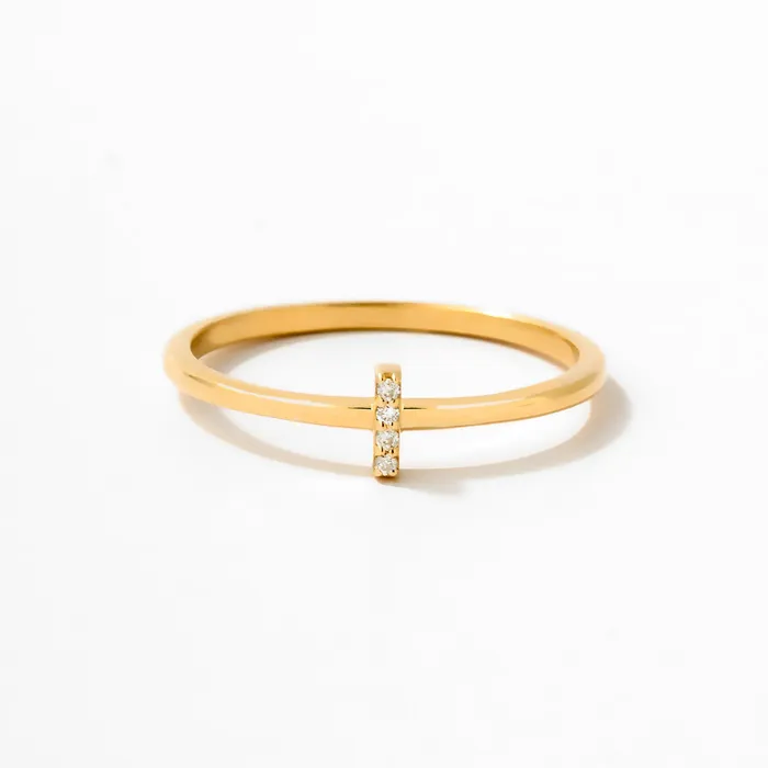 Gelin Diamond Rings Diamond Vertical Bar Stack Ring