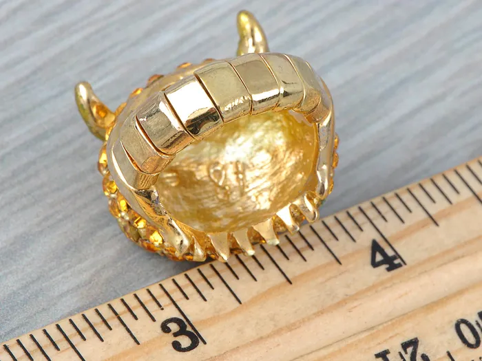 Glimmering Topaz Lime Big Headed Owl Ring Alilang Rings Glimmering Topaz Lime Big Headed Owl Ring Alilang Rings