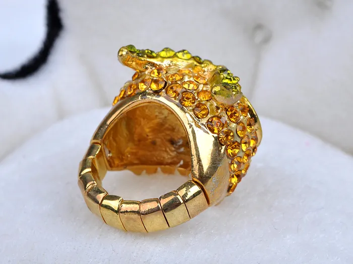 Glimmering Topaz Lime Big Headed Owl Ring Alilang Rings Glimmering Topaz Lime Big Headed Owl Ring Alilang Rings