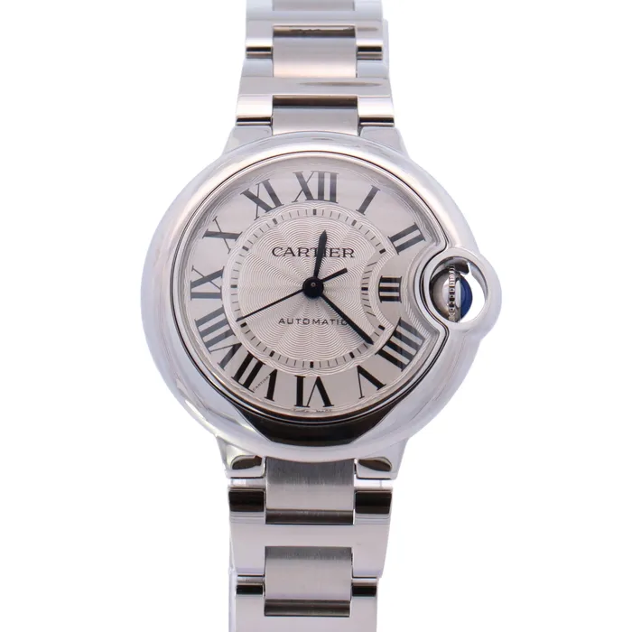 Happy Jewelers Bracelets Cartier Ballon Bleu Stainless Steel 33mm Silver Roman Dial Watch Reference WSBB0044 Happy Jewelers Bracelets Cartier Ballon Bleu Stainless Steel 33mm Silver Roman Dial Watch Reference WSBB0044