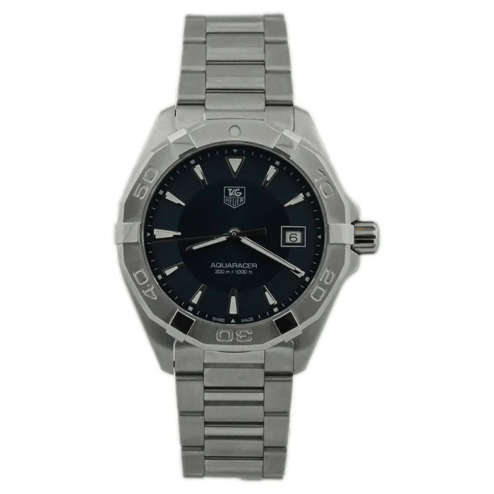 Happy Jewelers Bracelets Tag Heuer Mens Aquaracer Quartz Stainless Steel 41mm Blue Stick Dial Watch Reference WAY1112BA0928 Happy Jewelers Bracelets Tag Heuer Mens Aquaracer Quartz Stainless Steel 41mm Blue Stick Dial Watch Reference WAY1112BA0928