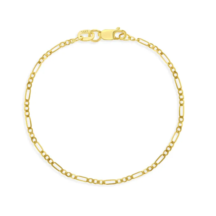 In Season Jewelry Wholesale 14k Gold 5565 Figaro Chain Toddler Kids Boys Bracelet Bracelets In Season Jewelry Wholesale 14k Gold 5565 Figaro Chain Toddler Kids Boys Bracelet Bracelets
