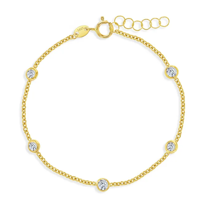 Kids Chain Link Bracelets Bracelets 14k Gold 55 65 Cubic Zirconia Bezel Baby Toddler Kids Bracelet clear Kids Chain Link Bracelets Bracelets 14k Gold 55 65 Cubic Zirconia Bezel Baby Toddler Kids Bracelet clear
