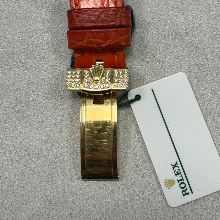 Rolex DayDate 36mm Pave Dial Watch Ref 128158RBR Happy Jewelers Watches
