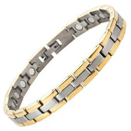 Willis Judd Bracelets Ladies Titanium Magnetic Bracelet Two Tone Gold